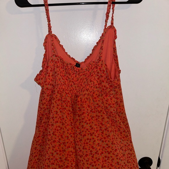 Red Floral Print Stretchy Slip Dress - Picture 2 of 2